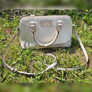 Kate Spade New York Cream & Blush Pink Wellesley Rachelle Handbag Gold Accents